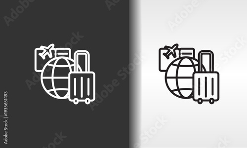 Flight Ticket Vector, Icon Or Logo Sign Isolated Symbol Illustration