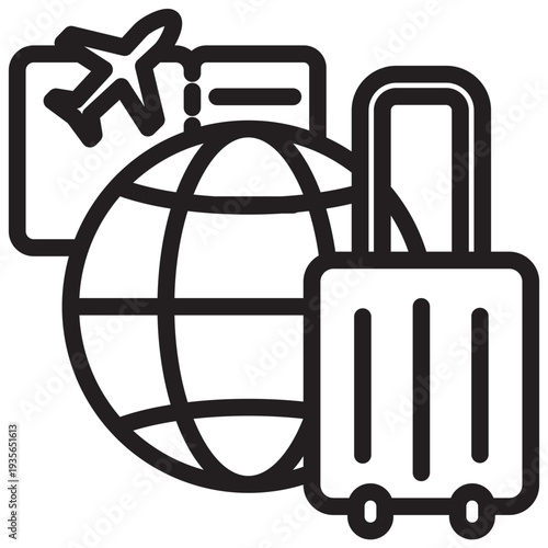 Flight Ticket Outline Icon