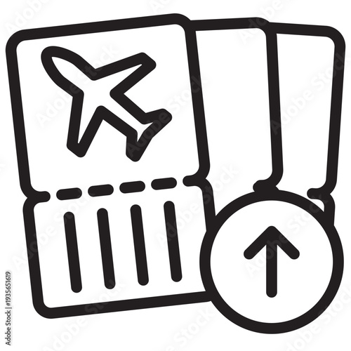 Flight Ticket Outline Icon