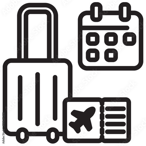 Flight Ticket Outline Icon