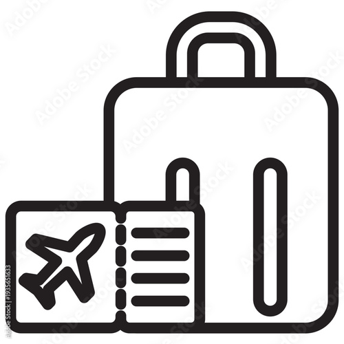 Flight Ticket Outline Icon