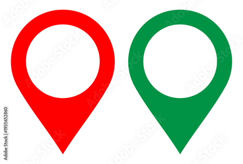 Map location pin marker set showing navigation pointers for gps maps, destination tracking, address location and route finding. Clean location symbol design useful for map apps, travel services and na