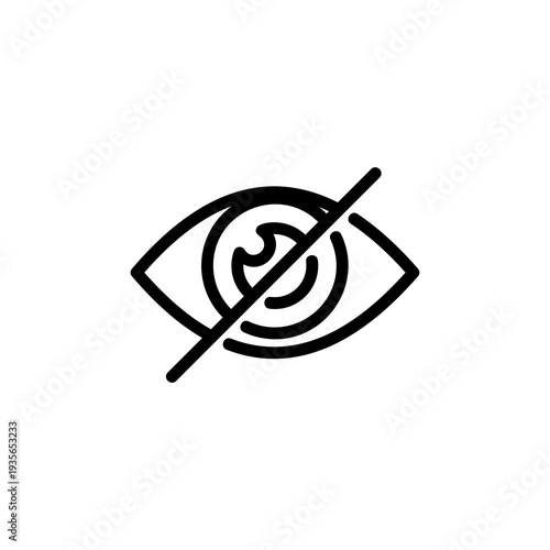 Private Mode Icon with Crossed Out Eye for Anti-tracking Concept