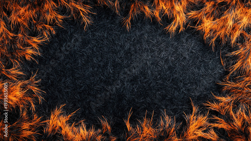 orange grass plant leaves texture frame background