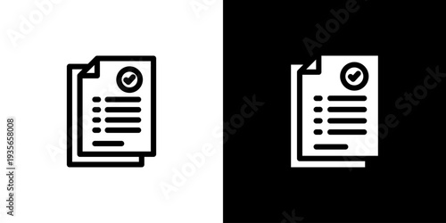 Exam icon concept with flat Black White Background. Vector illustration.