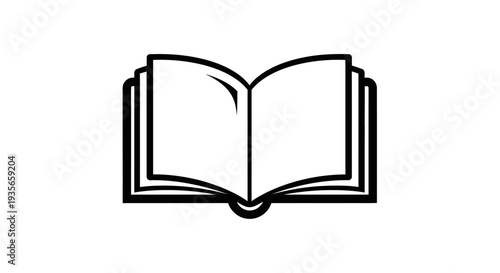 Open book icon illustration of educational symbol for design and print