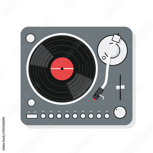 Modern Turntable with Vinyl Record for Music Enthusiasts