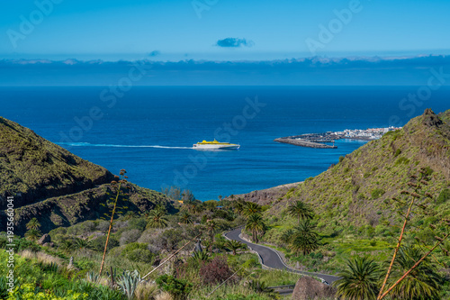Wallpaper Mural Gran Canaria, Spain. Puerto de las Nieves with ferry arriving. Torontodigital.ca