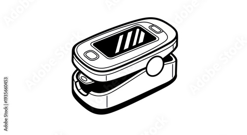 Simple Line Drawing of Portable Defibrillator.