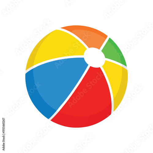Free Download Colorful Beach Ball on White Background for Summer and Playful Themes - GFXLoad