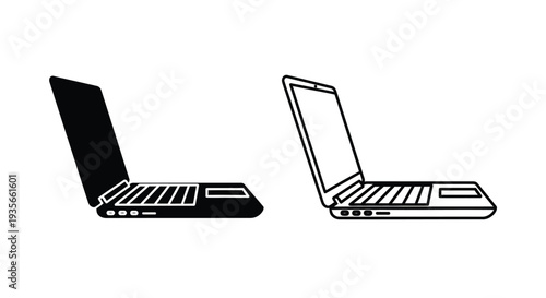 Minimalist laptop design icons Vector