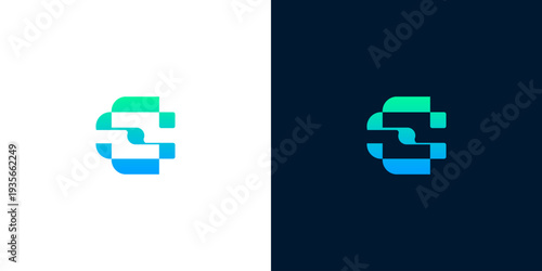 Dynamic abstract letter S logomark with a vibrant gradient, representing technological advancement, data flow, and sophisticated digital solutions for modern businesses and innovative startups