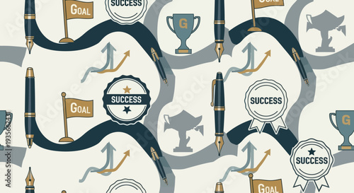 Infographic Elements Representing Success and Achievement.