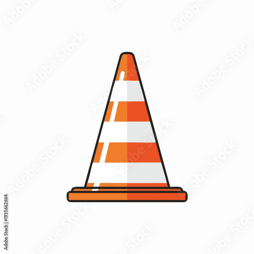 Bright Orange and White Traffic Cone for Road Safety and Warning Signs