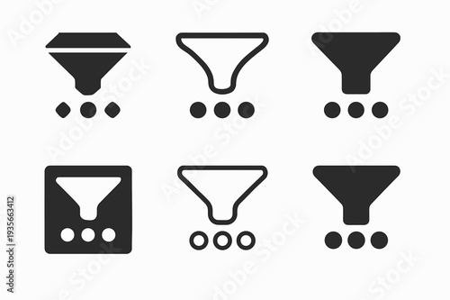 Business Technology Logos. Business technology. Icon set. Set Logo of Business technology: CRM pipeline. harmonious logo variations of the same emblematic