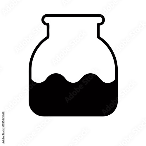 Laboratory Beaker Contains Dark Liquid