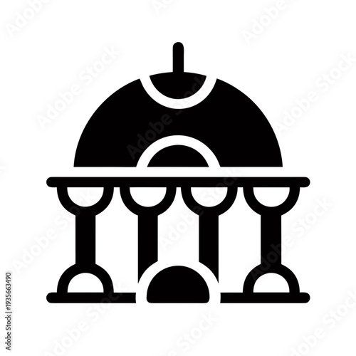 Simple Building Graphic with Dome