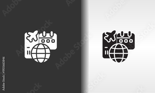 Flight Ticket Vector, Icon Or Logo Sign Isolated Symbol Illustration