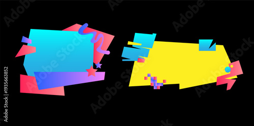 Set of modern organic shapes. Fluid vector trendy elements. Template graphics vector 03