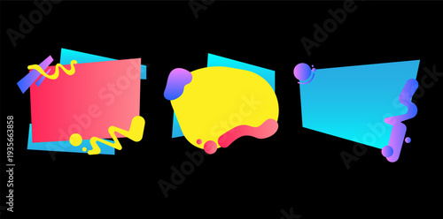 Set of modern organic shapes. Fluid vector trendy elements. Template graphics vector 04