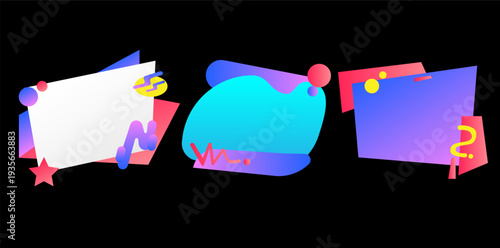 Set of modern organic shapes. Fluid vector trendy elements. Template graphics vector 01