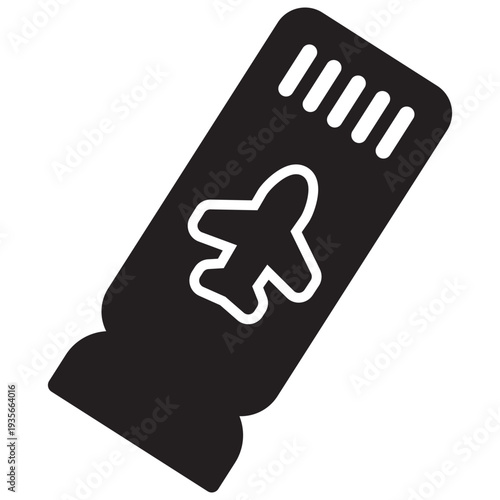 Flight Ticket Glyph Icon