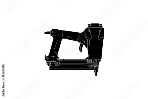 Industrial Staple Gun in Focus: An industrial staple gun, a symbol of precision and efficiency in construction and carpentry.