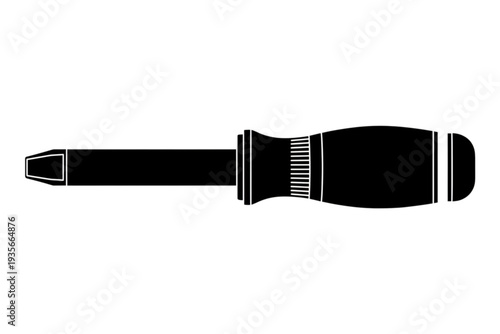 Precision Instrument: A sleek black screwdriver, a fundamental tool in the realm of DIY projects and repairs, embodying precision and functionality.