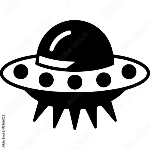 Flying saucer isolated on white background vector illustration