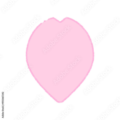 手描きの桜の花びらの線画フレーム素材 - 春･卒入学･日本のイメージのシンプルでかわいい装飾イラスト