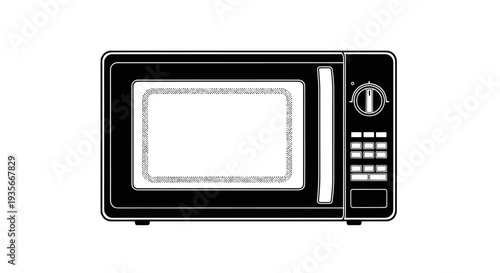 Modern Microwave Oven Kitchen Appliance Illustration.