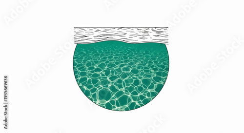 Rippling turquoise water surface with light patterns below