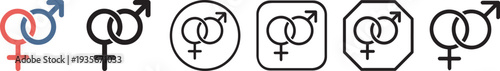 Healthcare Gender Symbols Icon Set.