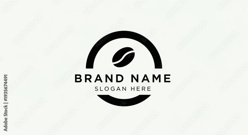 Obraz premium Simple Coffee Bean Logo Template Design.