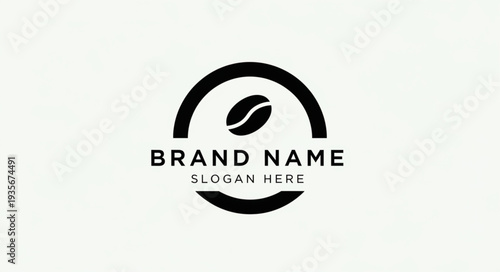 Simple Coffee Bean Logo Template Design.