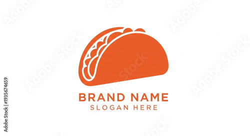 Taco Logo Design Template with Brand Name and Slogan Placeholder.