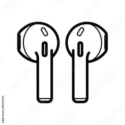 Wireless Earbuds Outline Line Icon