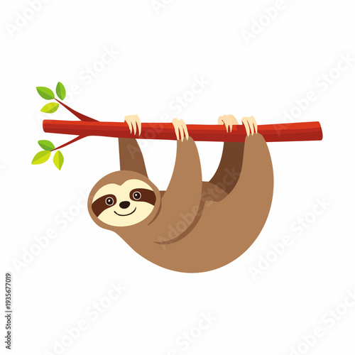 Le mammifère Paresseux suspendu dans la jungle au coucher du soleil