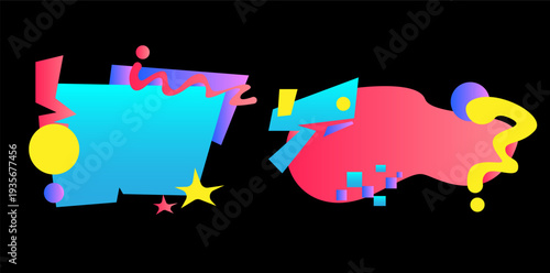 Set of modern organic shapes. Fluid vector trendy elements. Template graphics vector 05