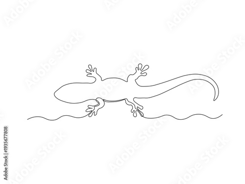 Abstract Lizard. continuous single one line art hand drawing sketch logo