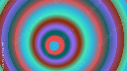 Vibrant Concentric Circles with Blurred Edges in Multicolored Pattern.