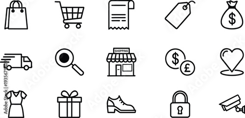 E commerce and shopping icons