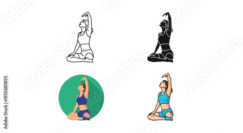 Woman Yoga Pose Commercial Graphics