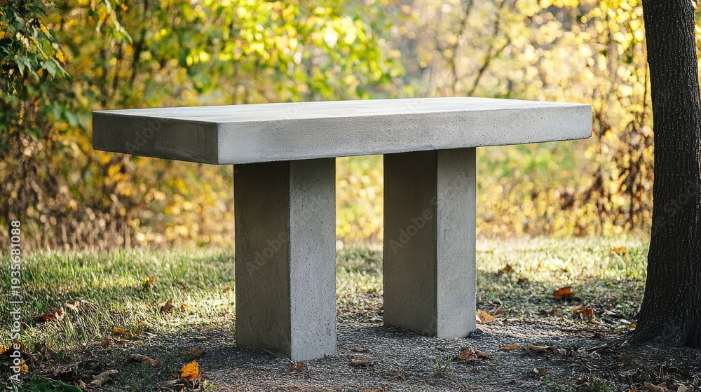 Fototapeta premium minimalist concrete garden table .