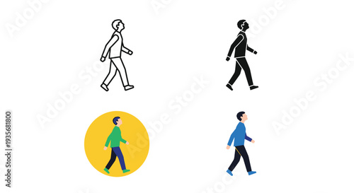 Man Walking Forward Progression Business Concept
