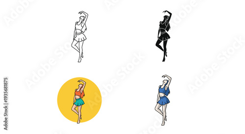 Woman Dancing Graceful Pose Artistic Representation Commercial