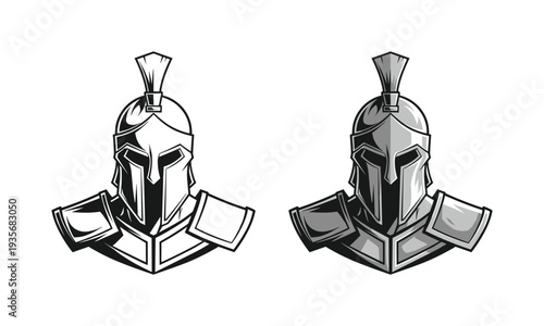 Spartan ancient Greek helmet vector illustration isolated on transparent background