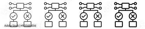 Smart Decision Tree  Icon Set Different Style Collection
