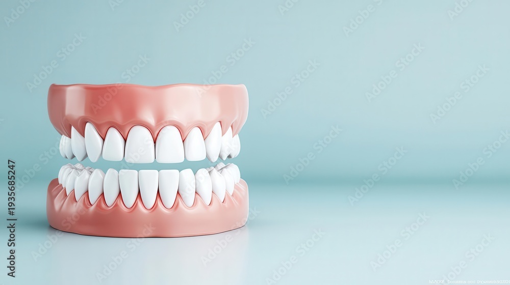 Obraz premium Crosssection of human mouth with labeled dental anatomy, dental health, scientific education concept