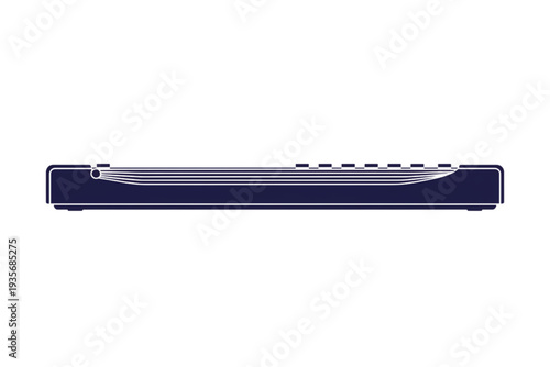 Modern Device Overview: A sleek, top-down perspective on a minimalist dark device with a slender profile, suggestive of advanced technology and cutting-edge design.